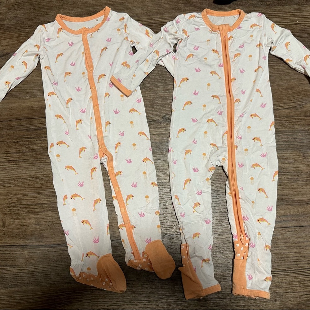 (2 for $55) Bubble baby Bali footie and romper